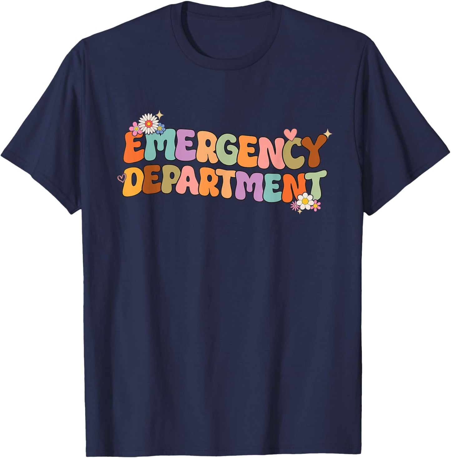 Groovy Emergency Nurse ED Nurse ER Emergency Department T-Shirt - T-Shirt | Navy