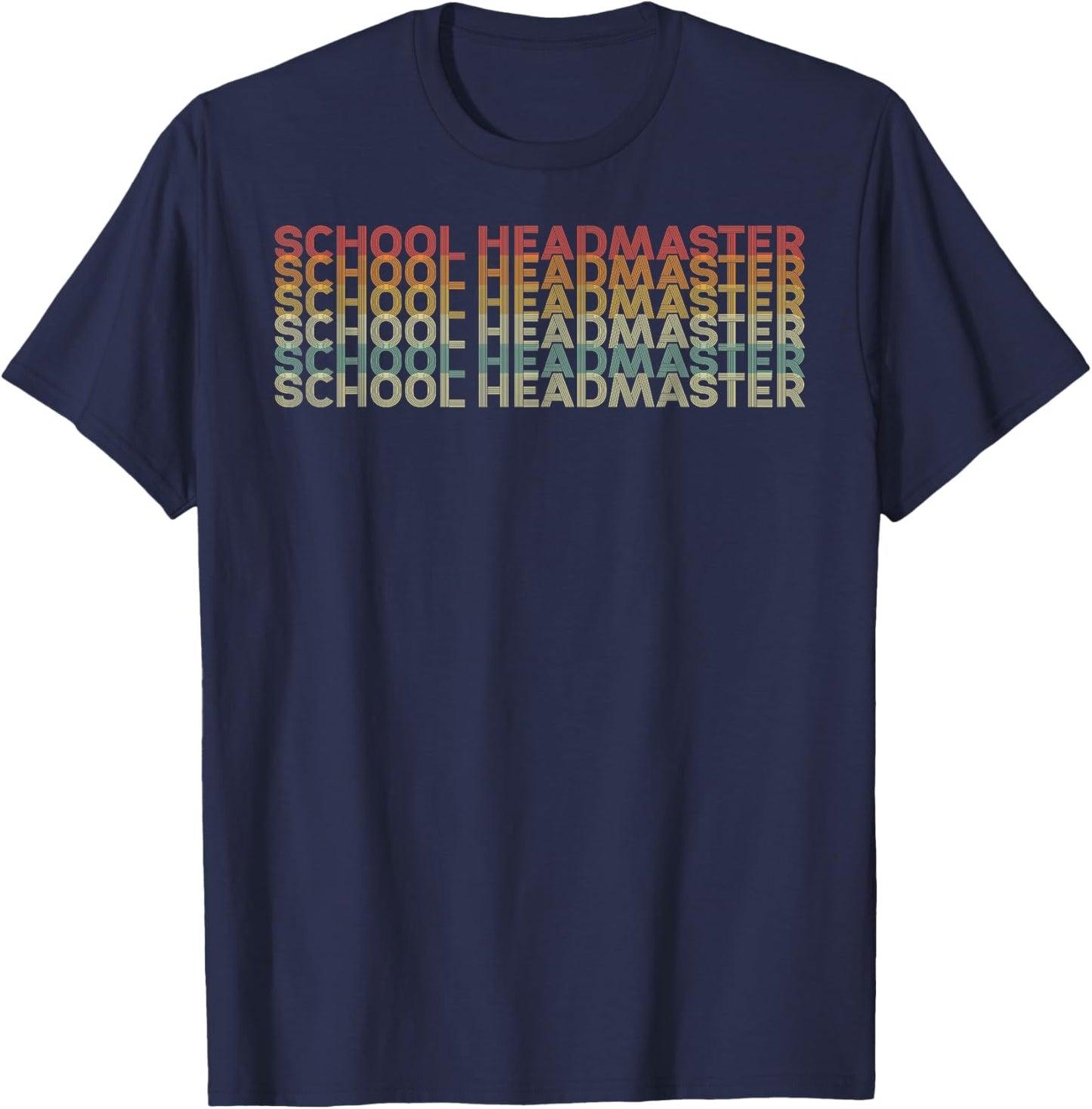 Retro 70s School Headmaster Job Title T-Shirt - T-Shirt | Navy