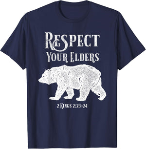Elders 2 Kings 2:23-24 Elijah the Prophet Christian T-Shirt - T-Shirt | Navy