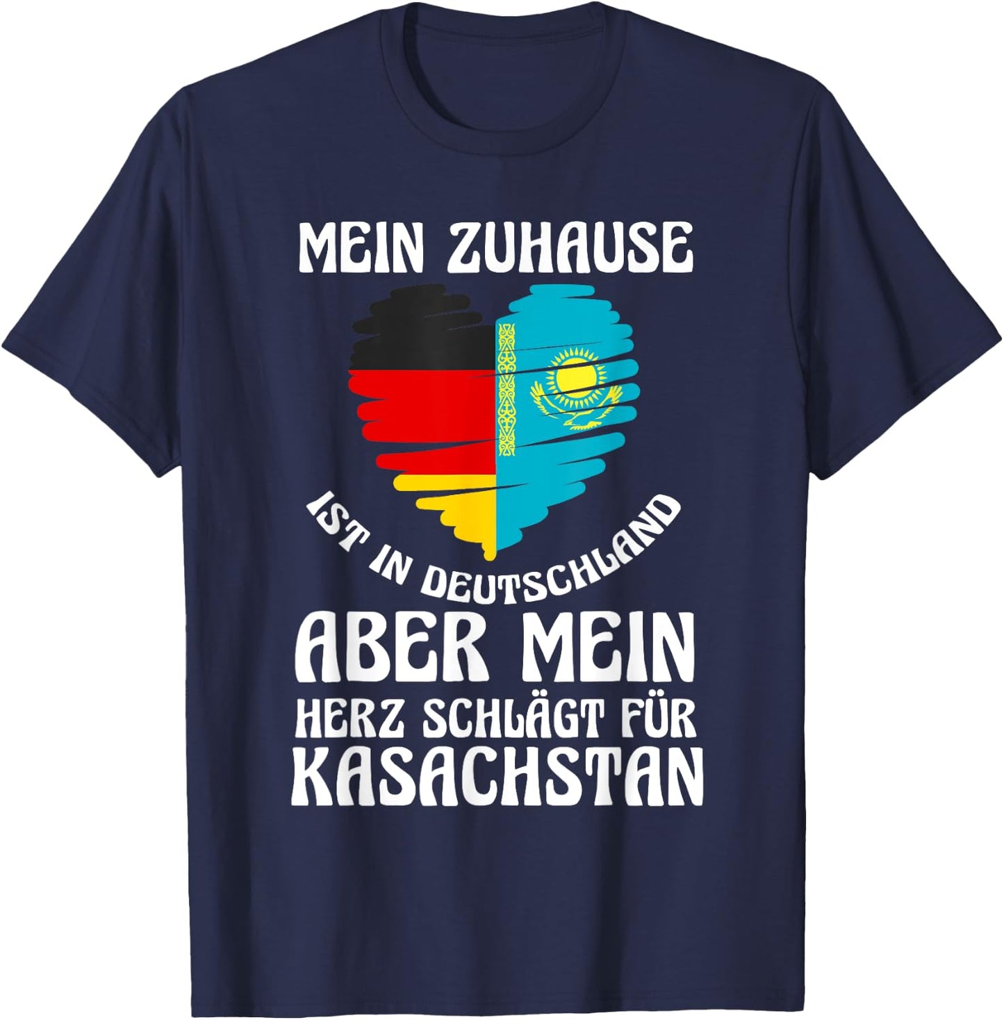 Kasachstan Deutschland T-Shirt - T-Shirt | Navy