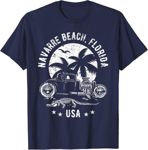 Navarre Beach Florida Sunset Hotrod Distressed Design