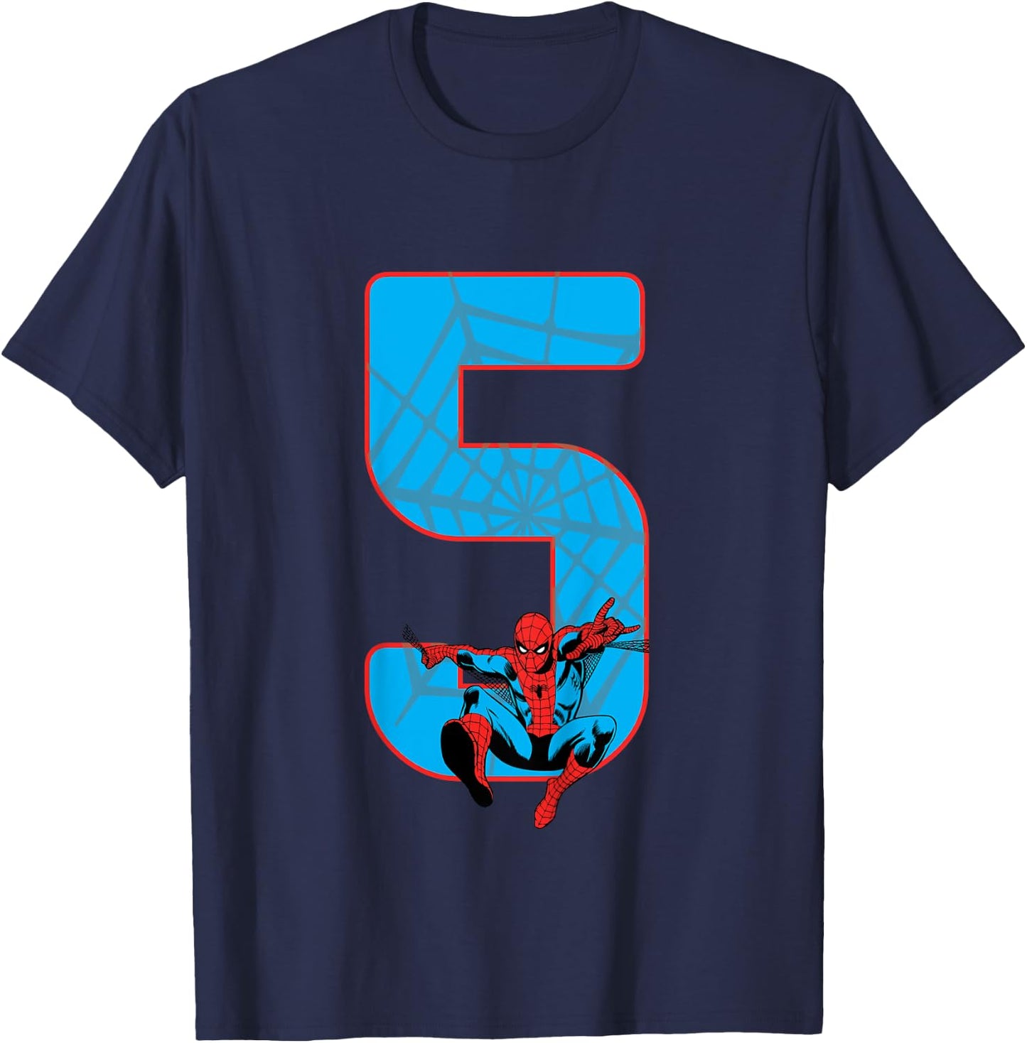 Kids Spider-Man 5 Birthday T-Shirt - T-Shirt | Navy