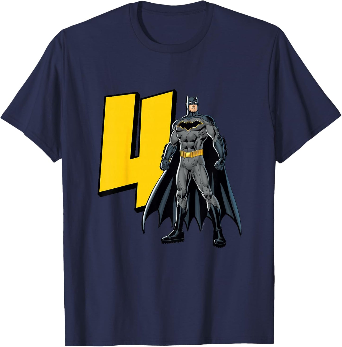 Kids Batman Super Hero 4th Birthday T-Shirt - T-Shirt | Navy