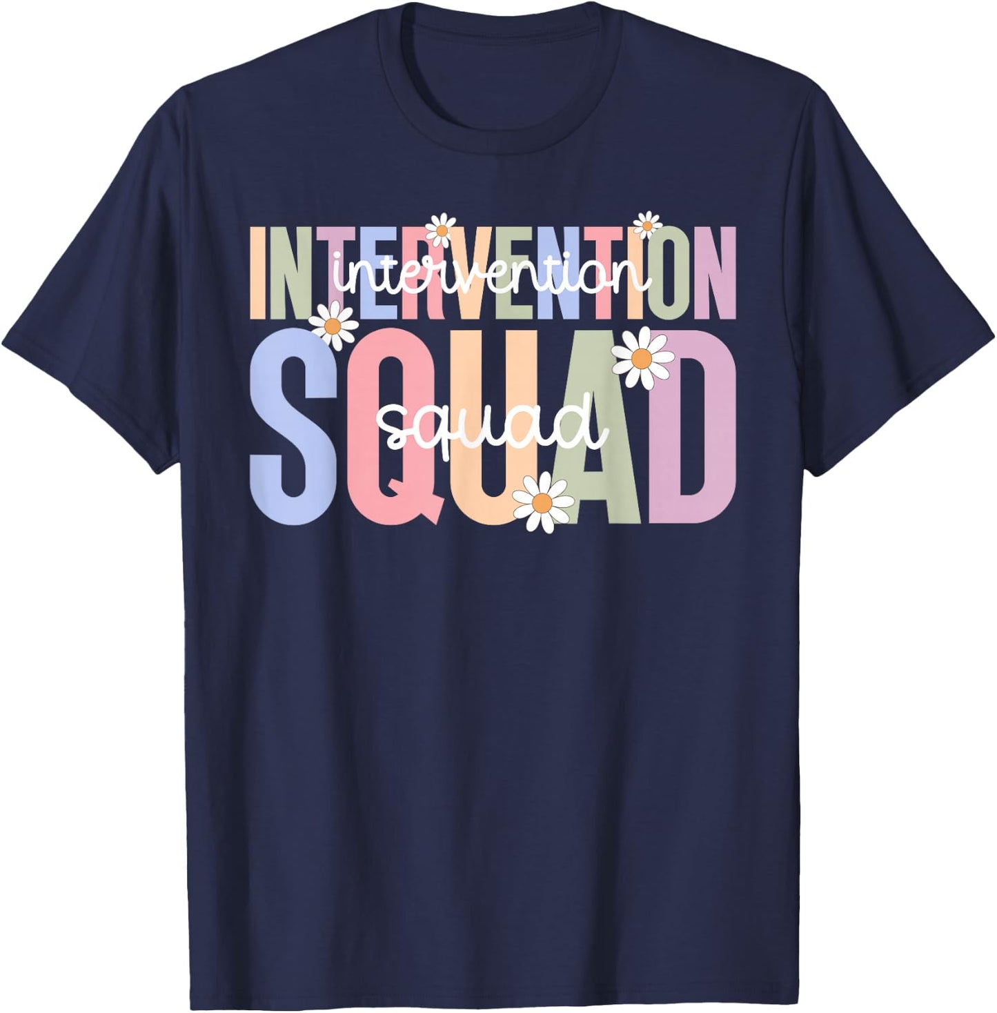 Boho Intervention Squad Intervention Teacher Team T-Shirt - T-Shirt | Navy