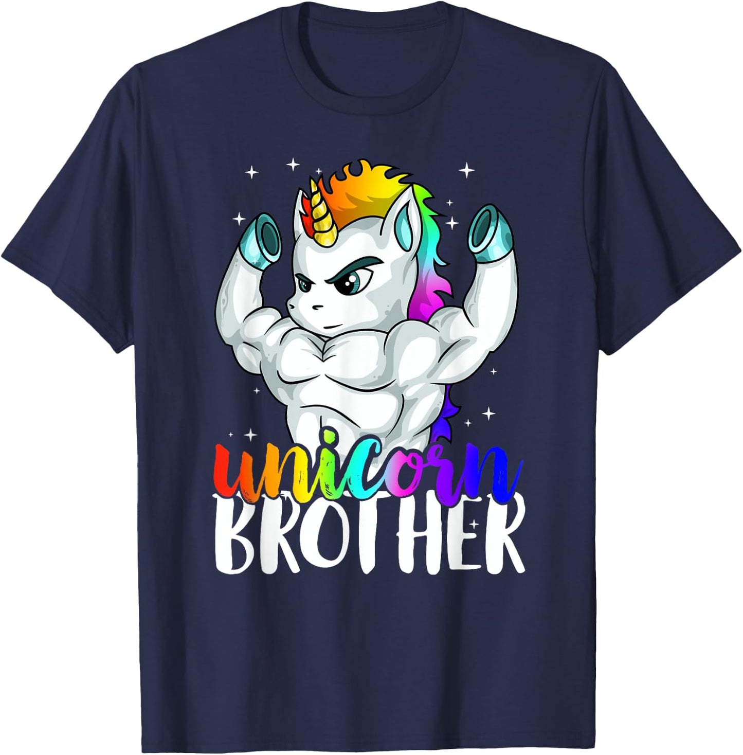 Unicorn Brother Sister to Big Bro Brothercorn Christmas Gift T-Shirt - T-Shirt | Navy