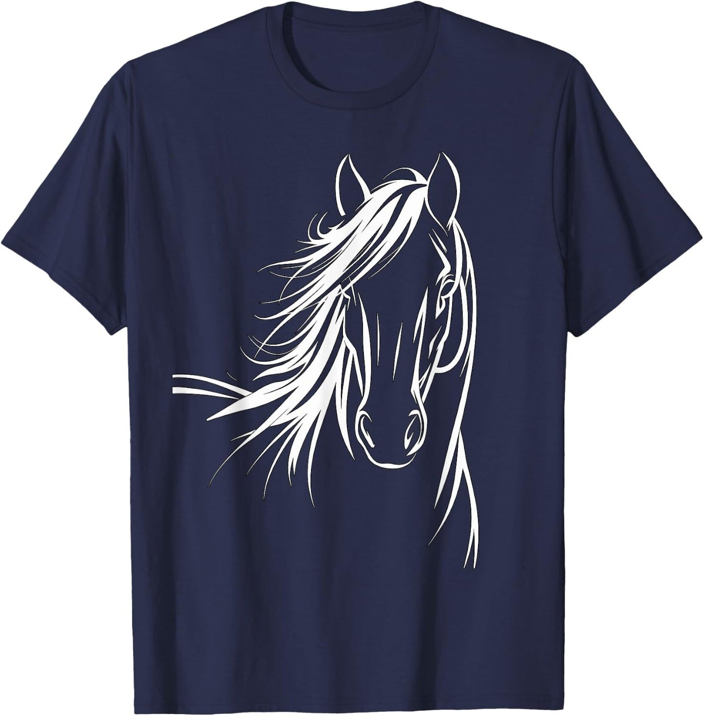 Magical and Funny Horse lover Gifts -Kids, Girls Horse Silhouette Graphic , Black, Small, Short Sleeve T-Shirt - T-Shirt | Navy