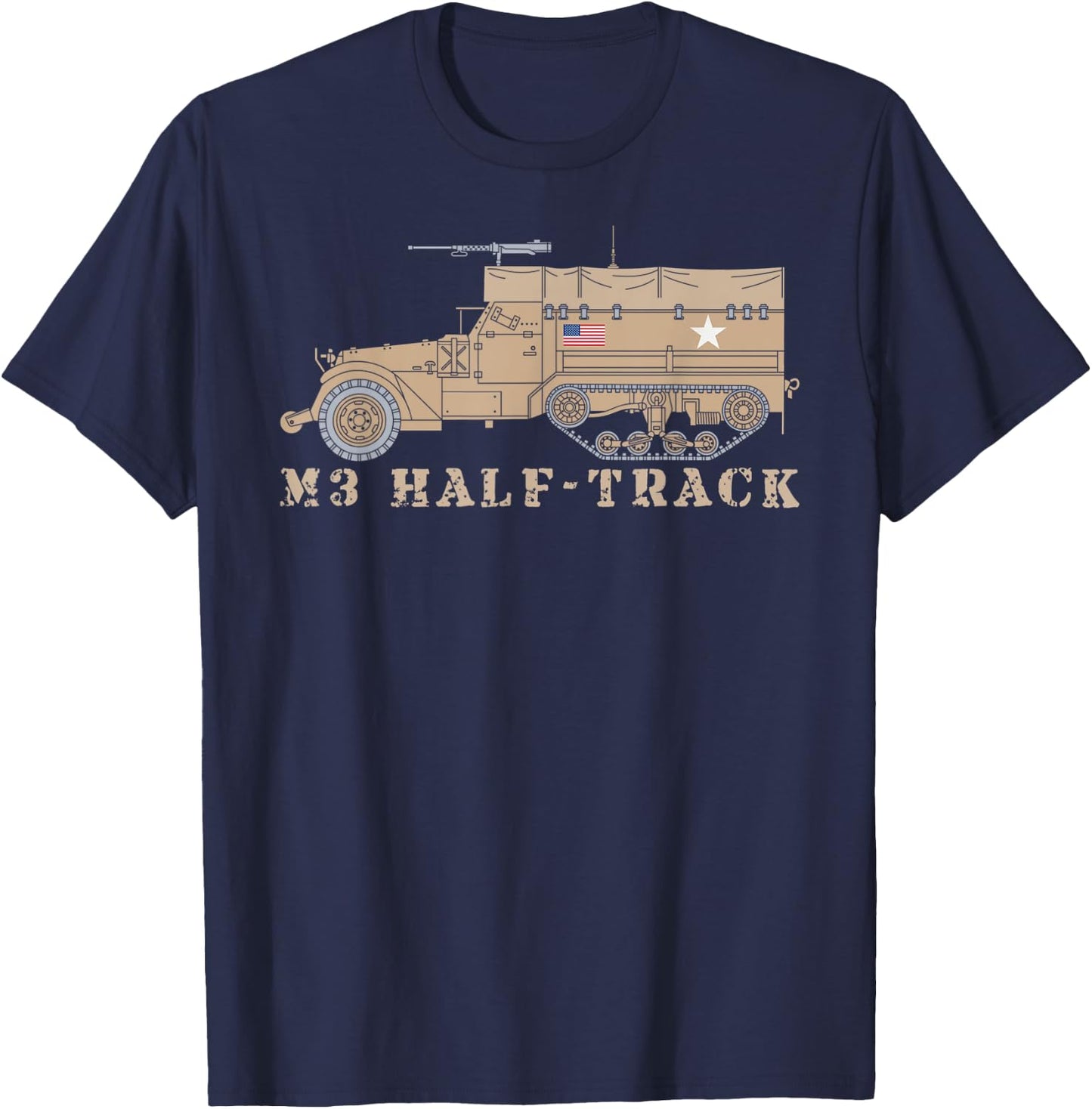 M3 Half Track WW2 American Military Truck T-Shirt - T-Shirt | Navy