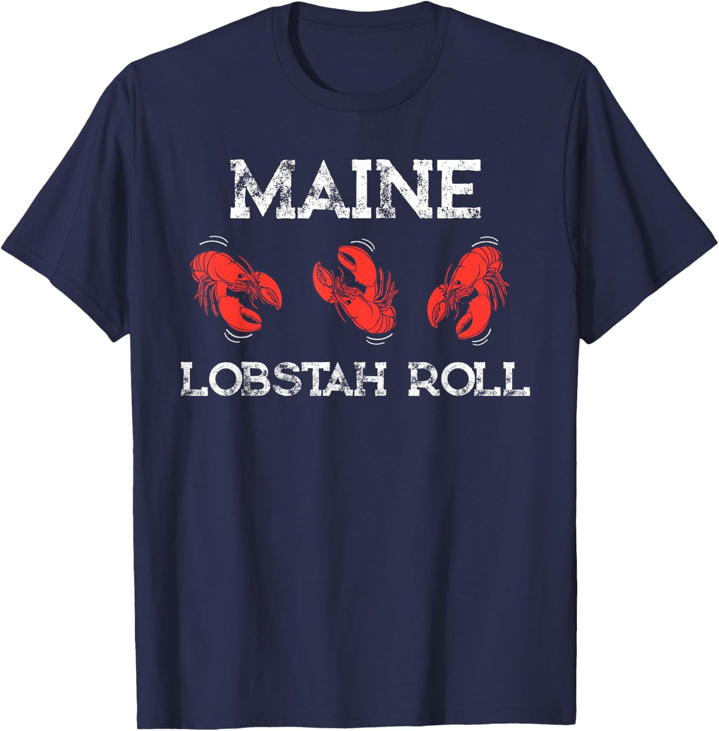Maine Lobster Roll Funny Lobstah Retro Rolling Lobsters T-Shirt - T-Shirt | Navy