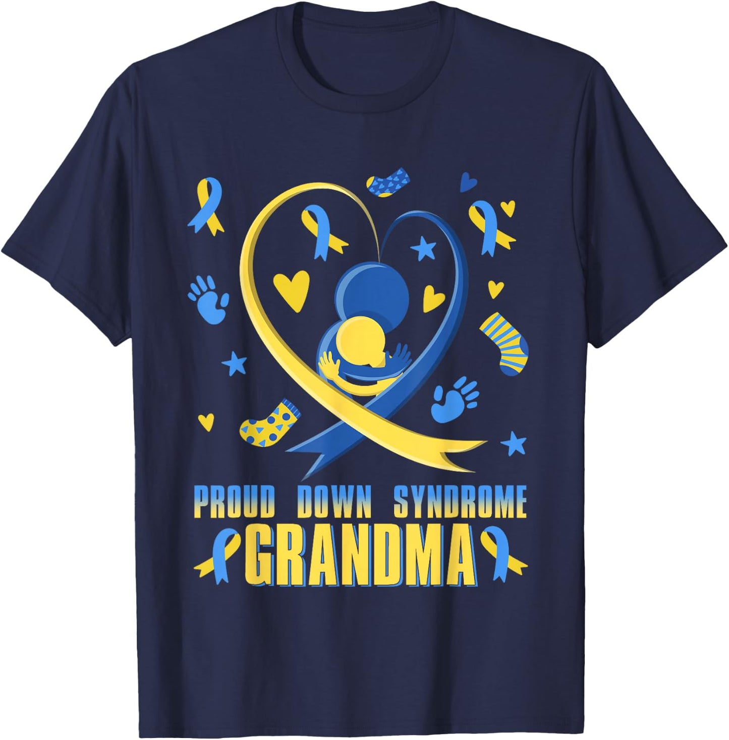 Proud Down Syndrome Grandma Down Syndrome Awareness Family T-Shirt - T-Shirt | Navy