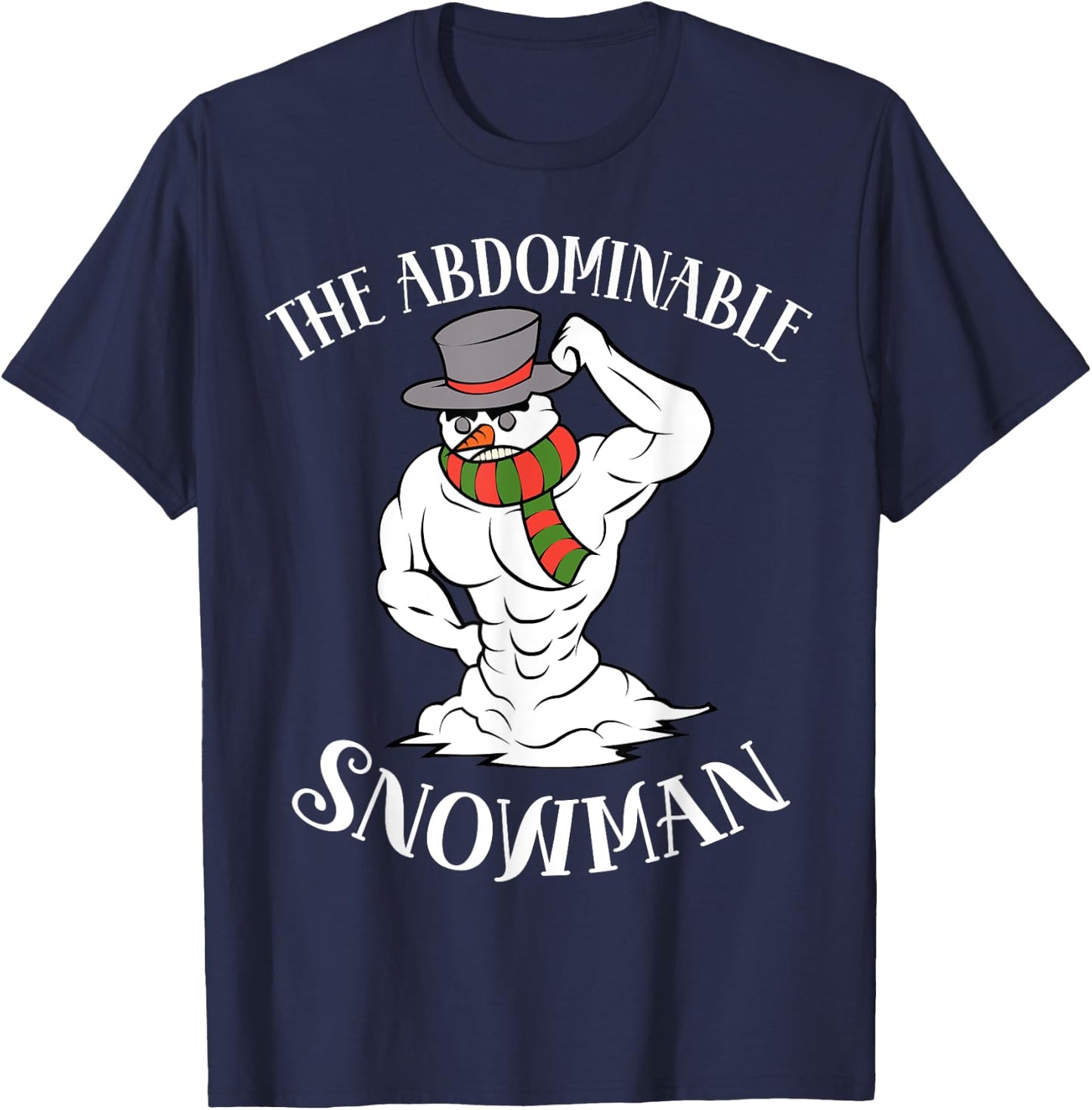 Funny Christmas Workout Xmas Abominal Snowman Abdominal Gift T-Shirt - T-Shirt | Navy