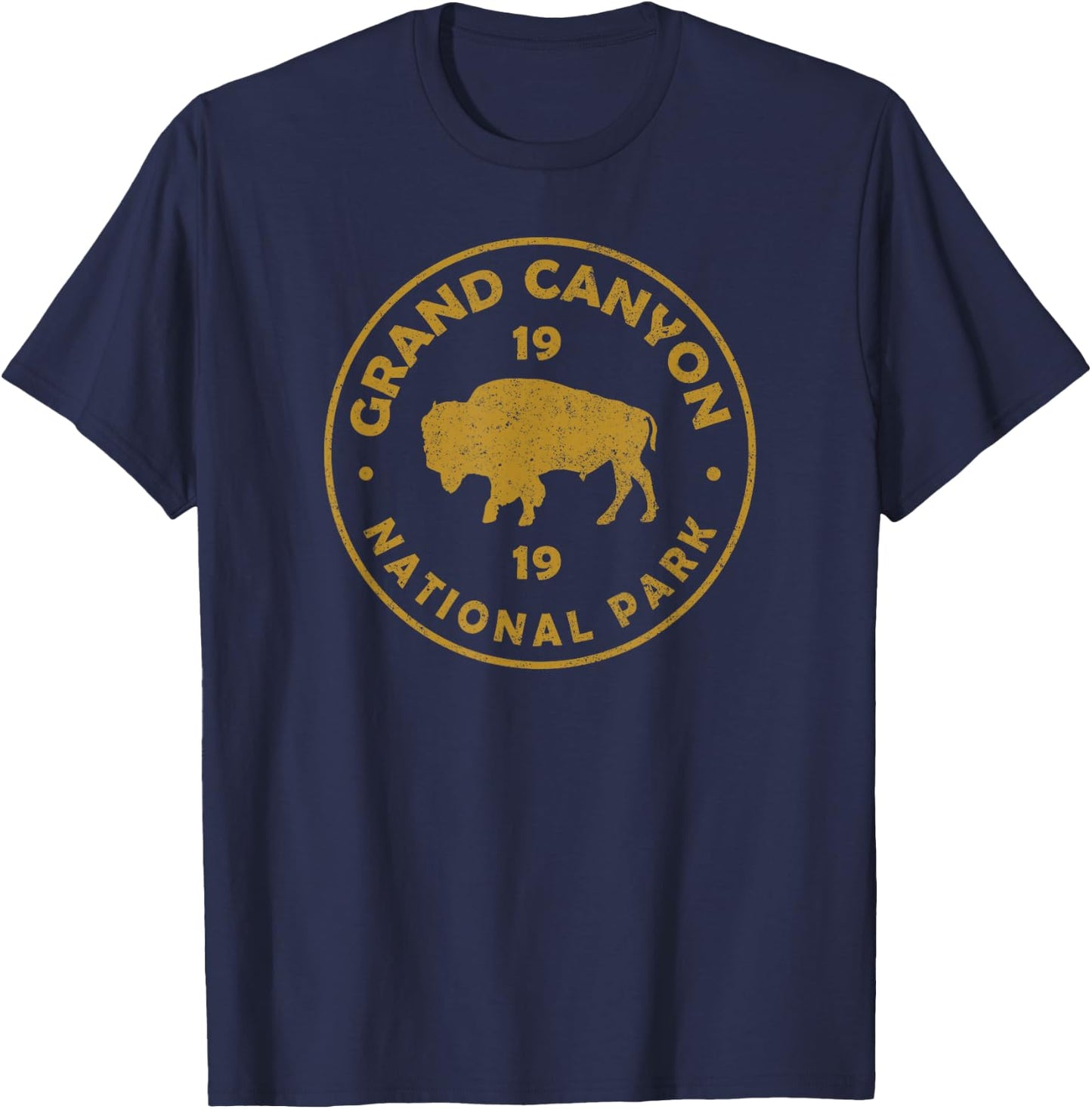 Grand Canyon National Park Arizona Bison Men Souvenir T-Shirt - T-Shirt | Navy