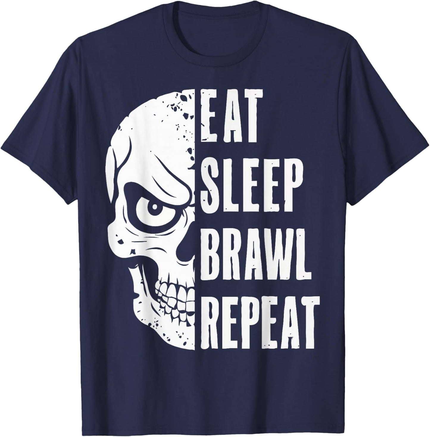 Eat Sleep Brawl Repeat Funny Video Gamer Gaming T-Shirt - T-Shirt | Navy