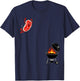 Steak Dive Flying Steak BBQ Grilling Cartoon 4th of July T-Shirt - T-Shirt | Navy
