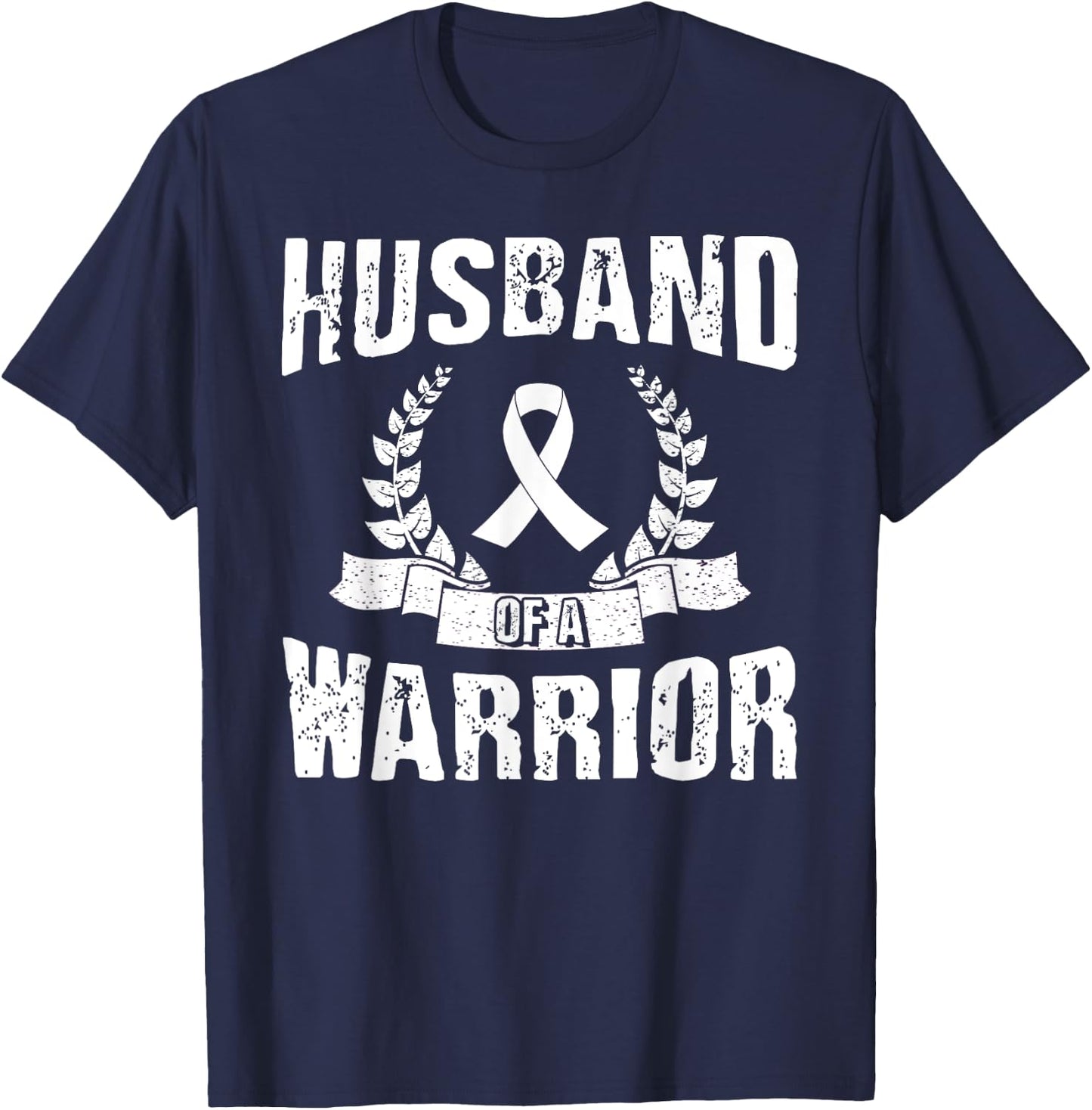 Husband Of A Warrior Lung Cancer Awareness T-Shirt - T-Shirt | Navy
