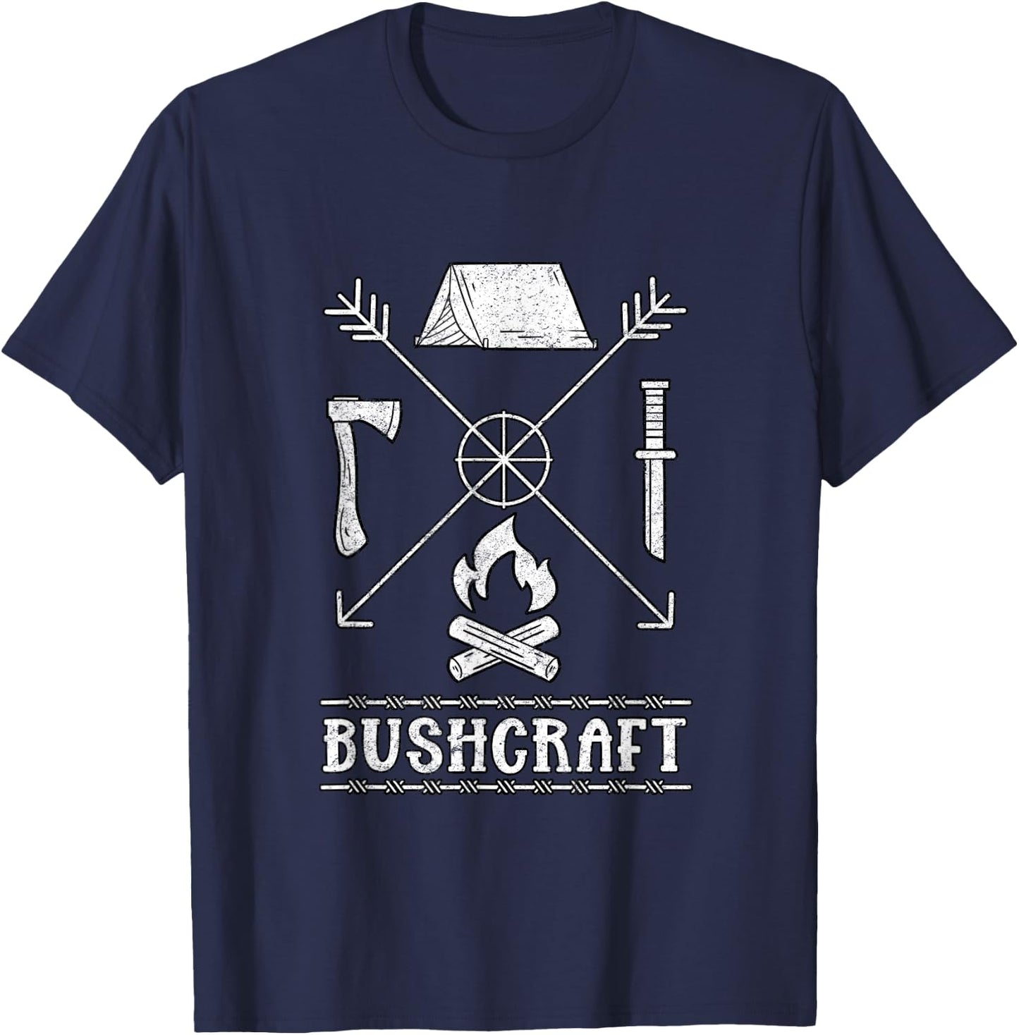 Nature Bushcraft Outdoor Wilderness Design T-Shirt - T-Shirt | Navy