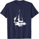Sailing Boat Drawing Sailor Sailing Tour , black T-Shirt - T-Shirt | Navy