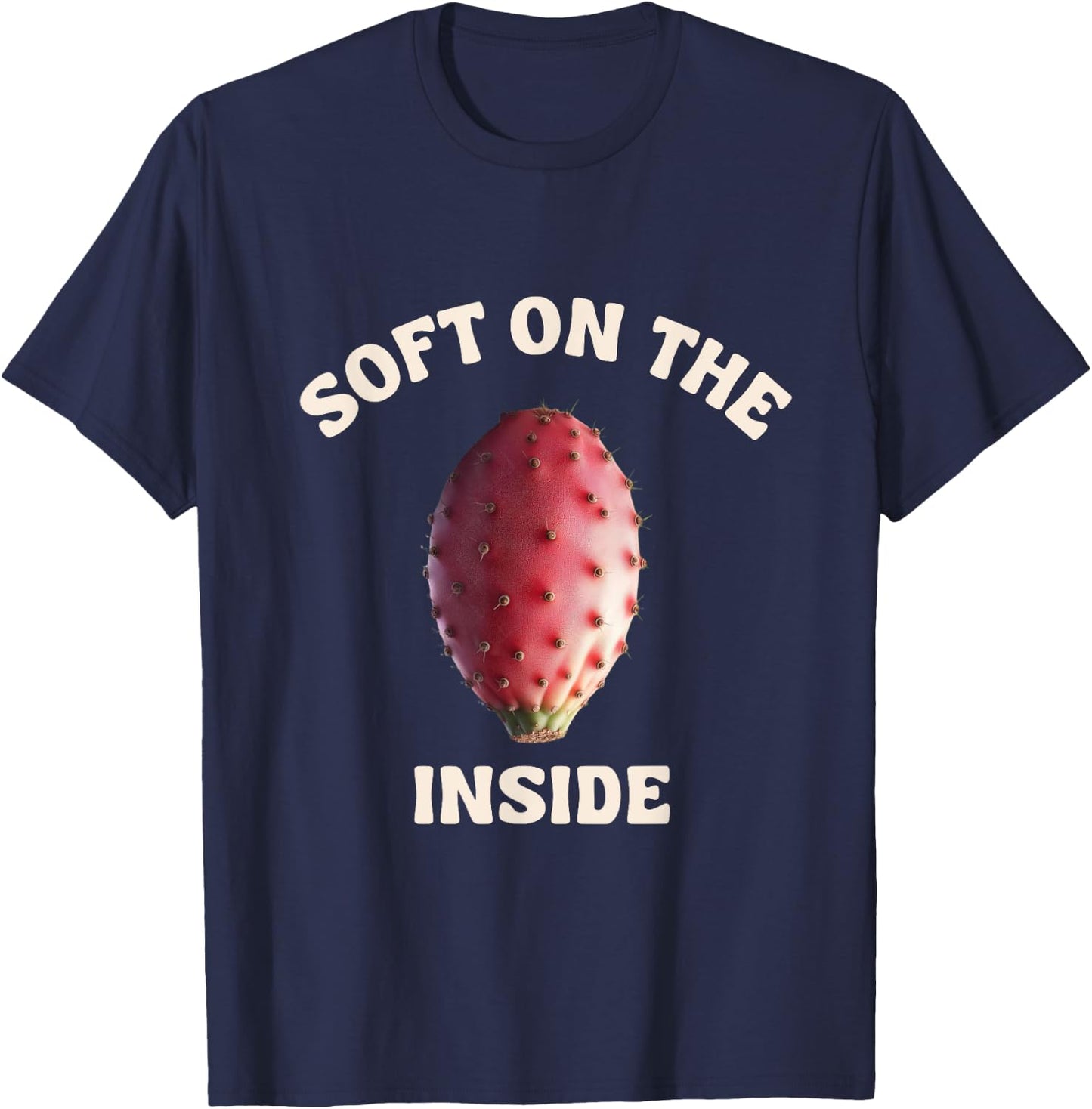 Sabra Soft On The Inside Cactus Pear Tsabar Israel Hebrew T-Shirt - T-Shirt | Navy