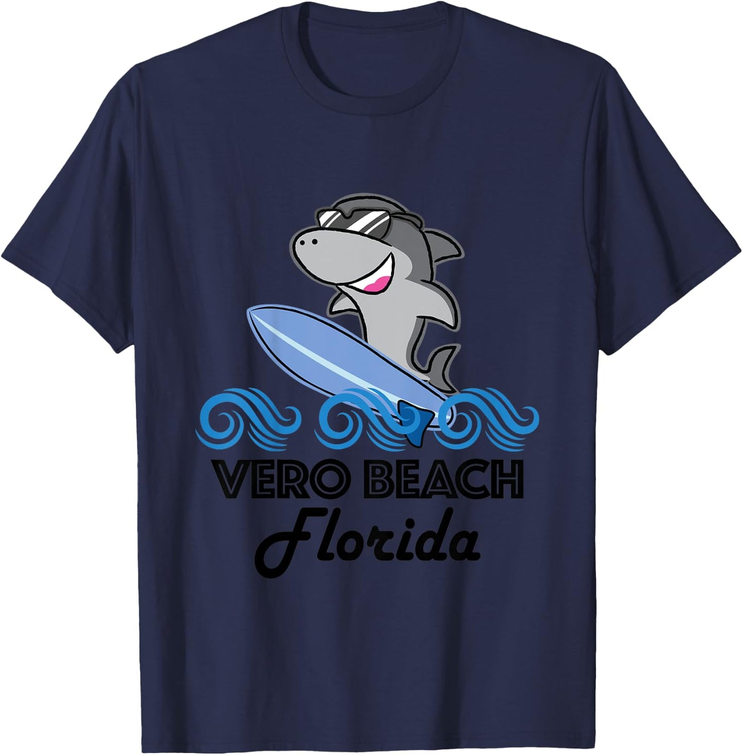 Kids Vero Beach Florida Funny Shark T-Shirt - T-Shirt | Navy