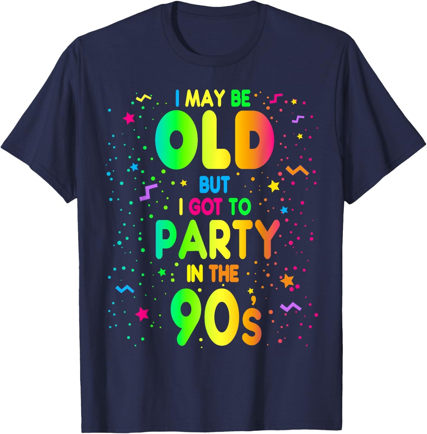 90s Design , Rave Outfit and 1990s Costume , Black T-Shirt - T-Shirt | Navy