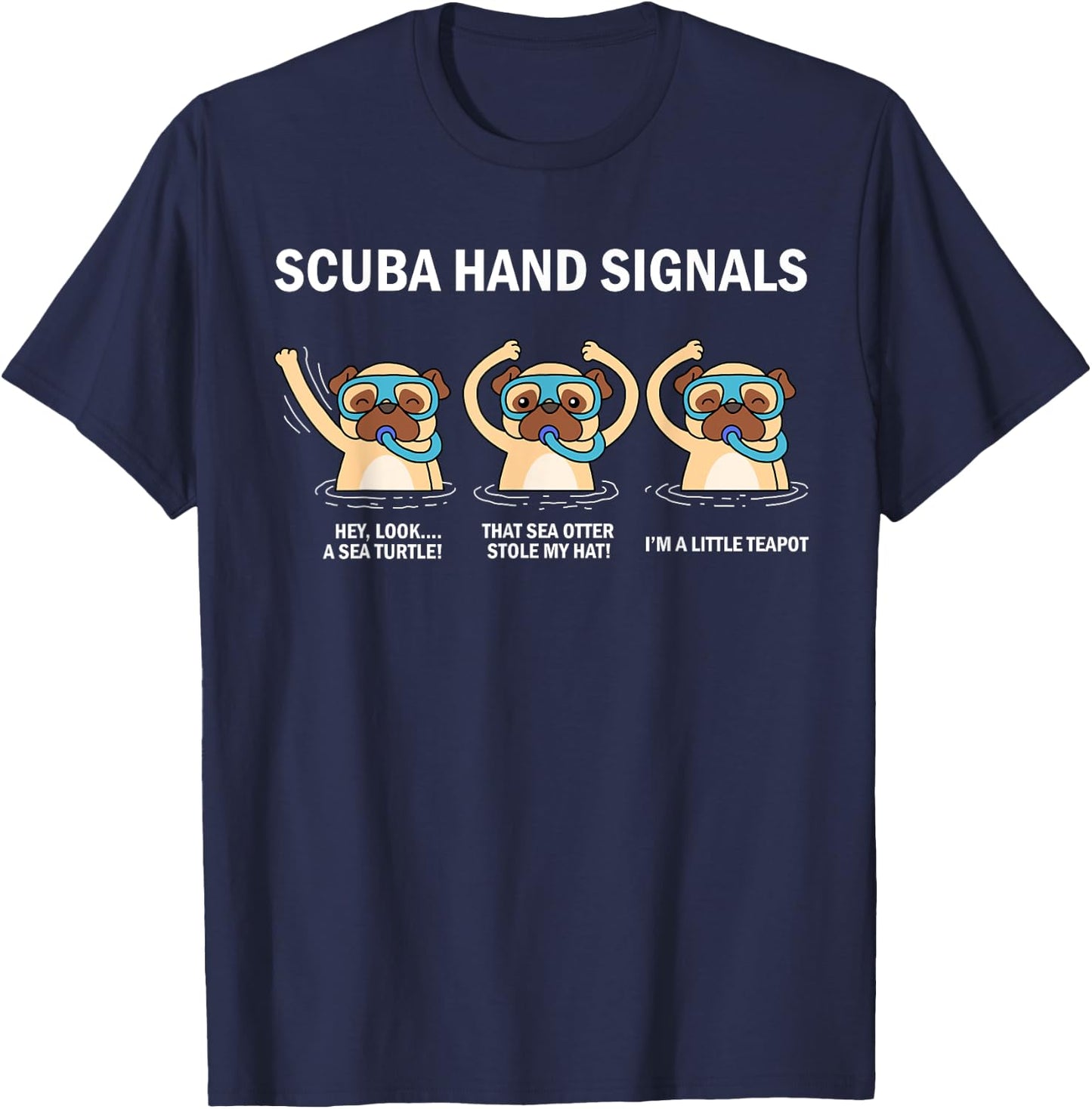 Scuba Hand Signals T-Shirt - T-Shirt | Navy