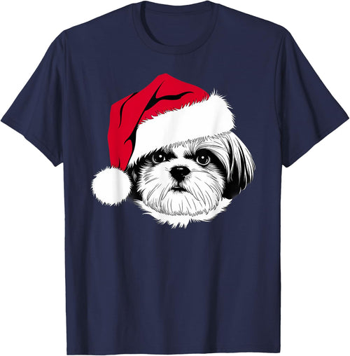 Joyful Shih Tzu Santa Dog on Shih Tzu Christmas Men Women Kids