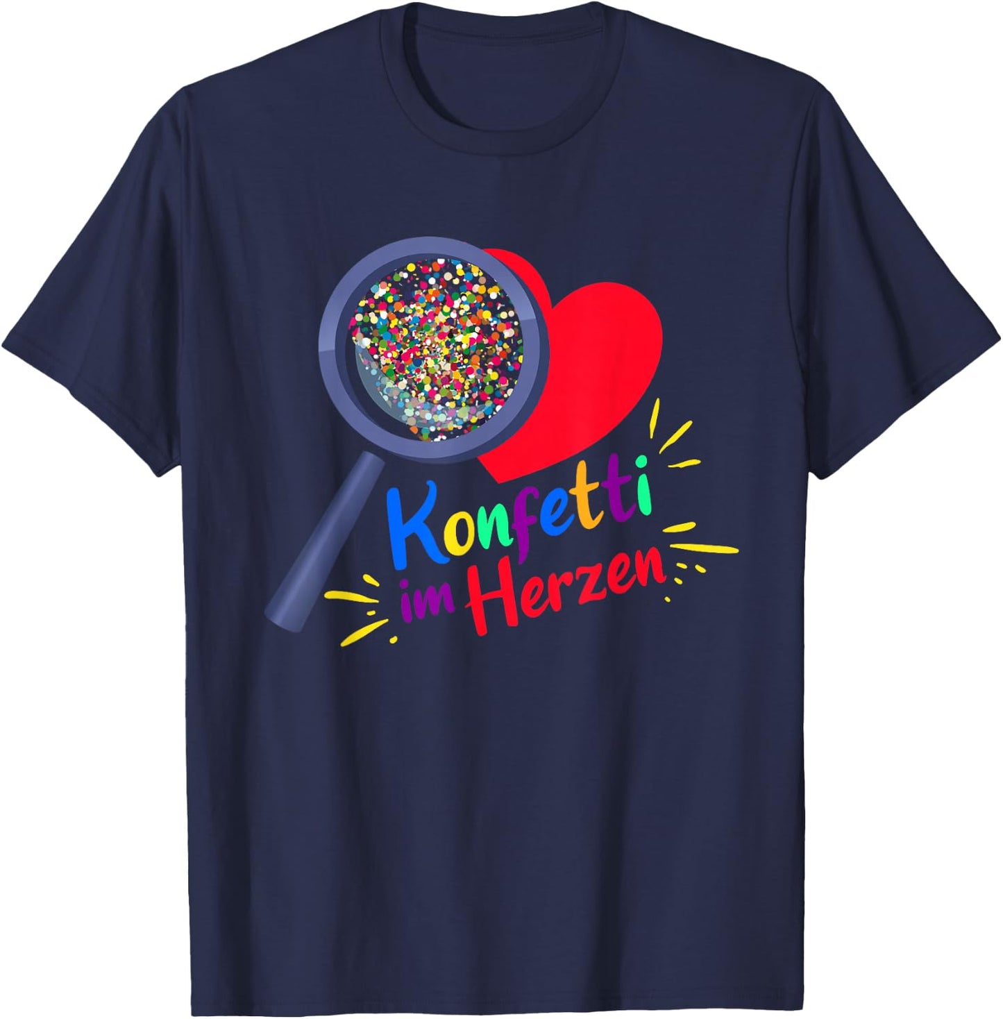 Confetti in the Heart Carnival Party Kölsch Costume , black T-Shirt - T-Shirt | Navy