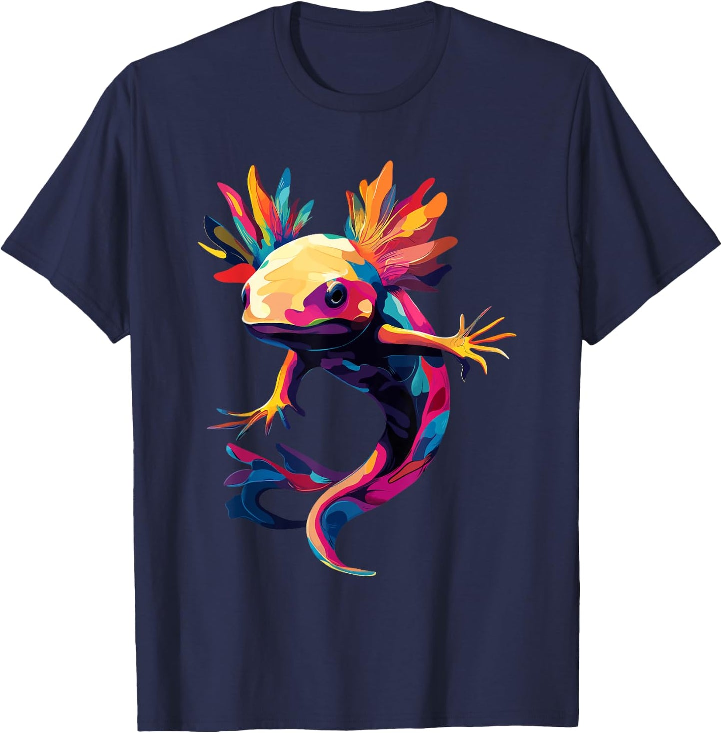 Axolotl Amphibian Color Pop Art Axolotl Lovers T-Shirt - T-Shirt | Navy