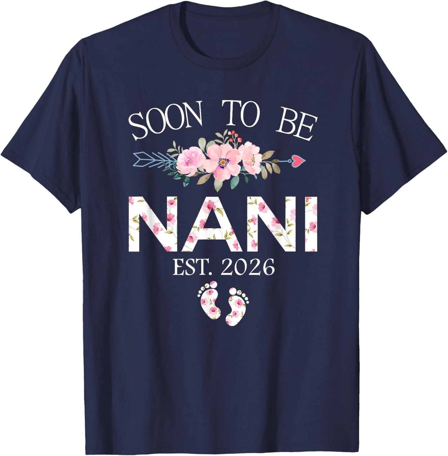 Grandma EST 2026 Soon to be Grandma Matching Family Nani T-Shirt - T-Shirt | Navy