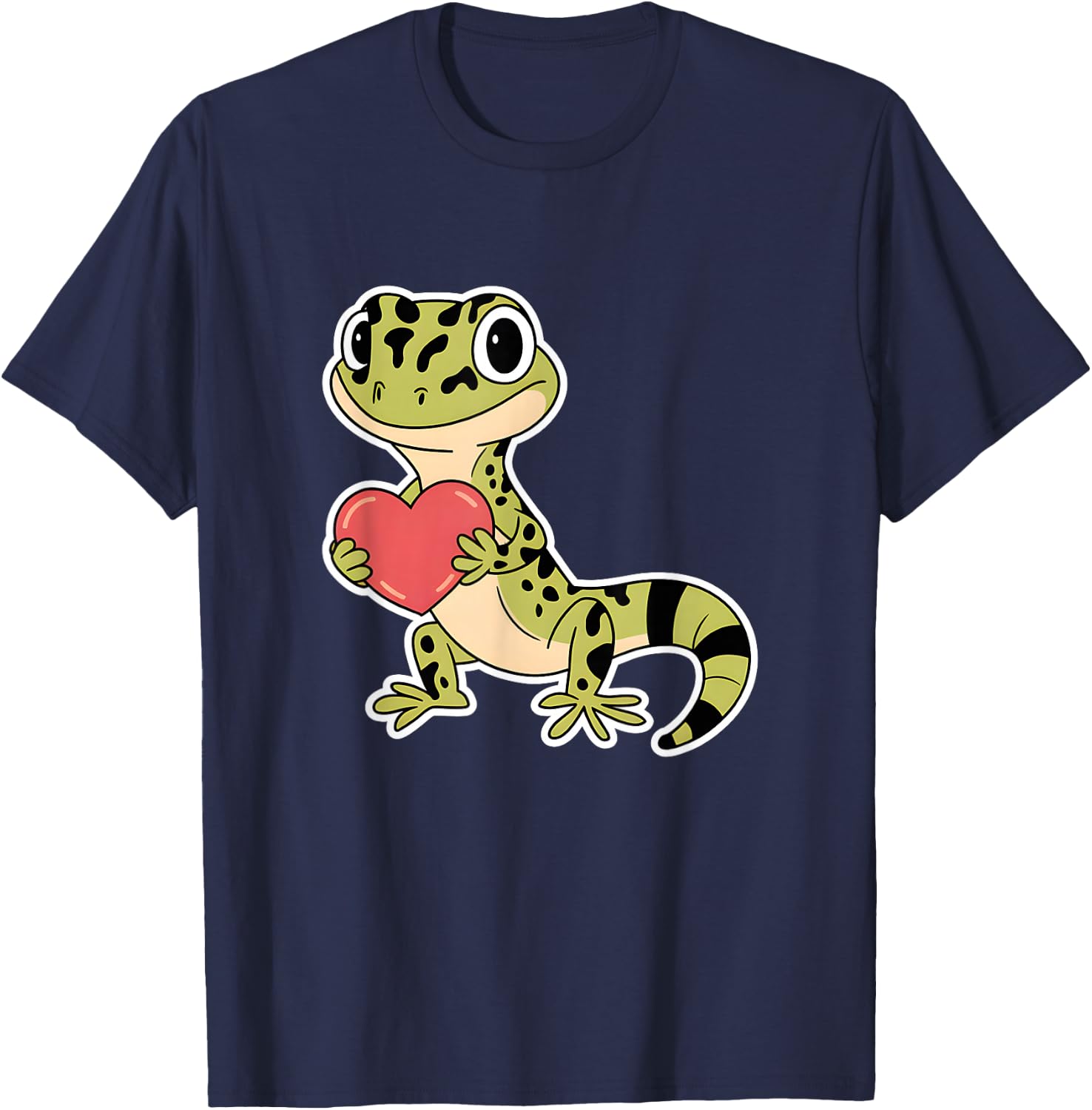 Leopard Gecko Animal Valentine Lovers Reptile T-Shirt - T-Shirt | Navy