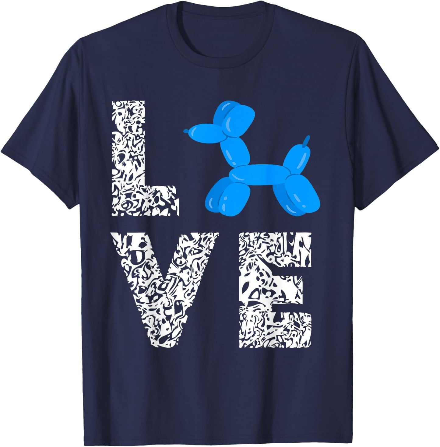 Amazing Balloon Benders Twisting Animals Leopard Dog Balloon Animal - -Adults, Black, Small T-Shirt - T-Shirt | Navy