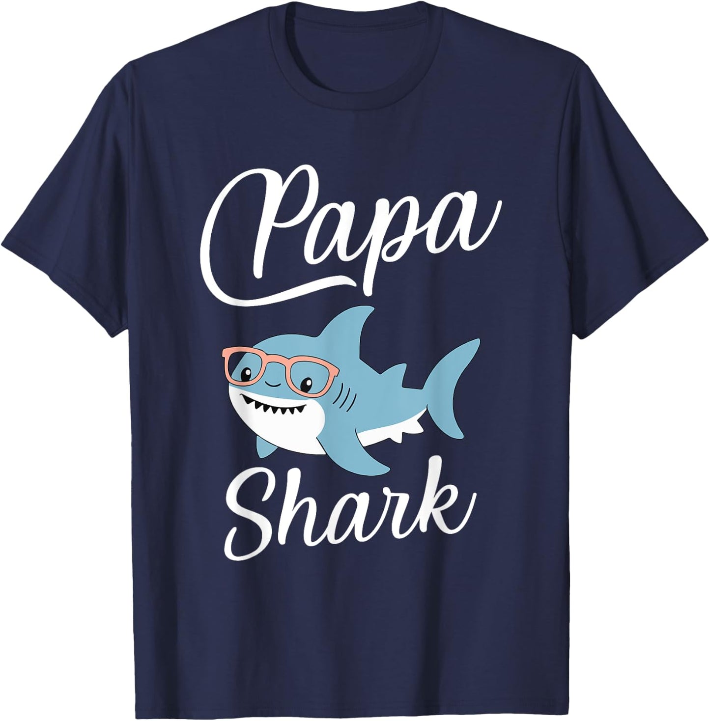 Papa Shark Funny Matching Family Grandpa T-Shirt - T-Shirt | Navy