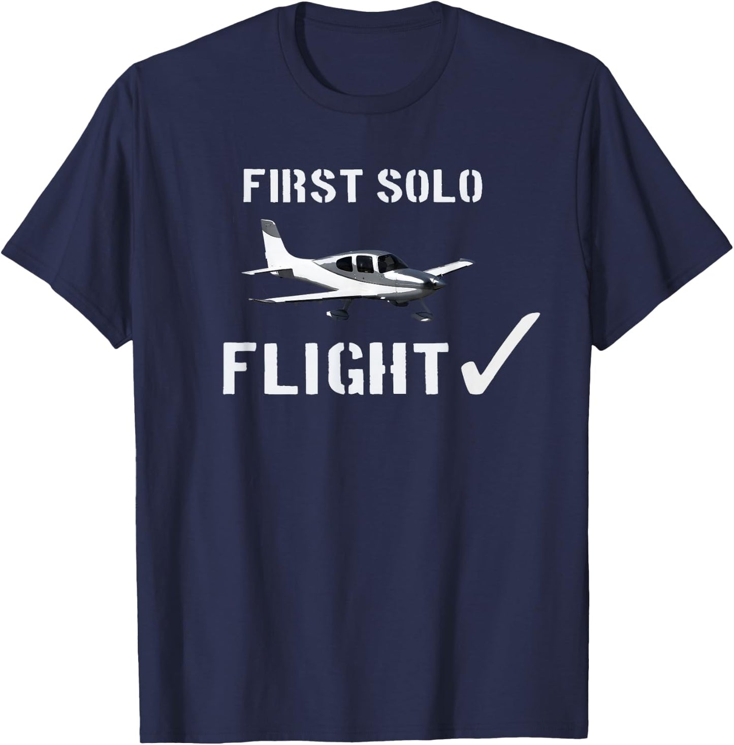 First Solo Flight T shirt New Pilot Gift T-Shirt - T-Shirt | Navy