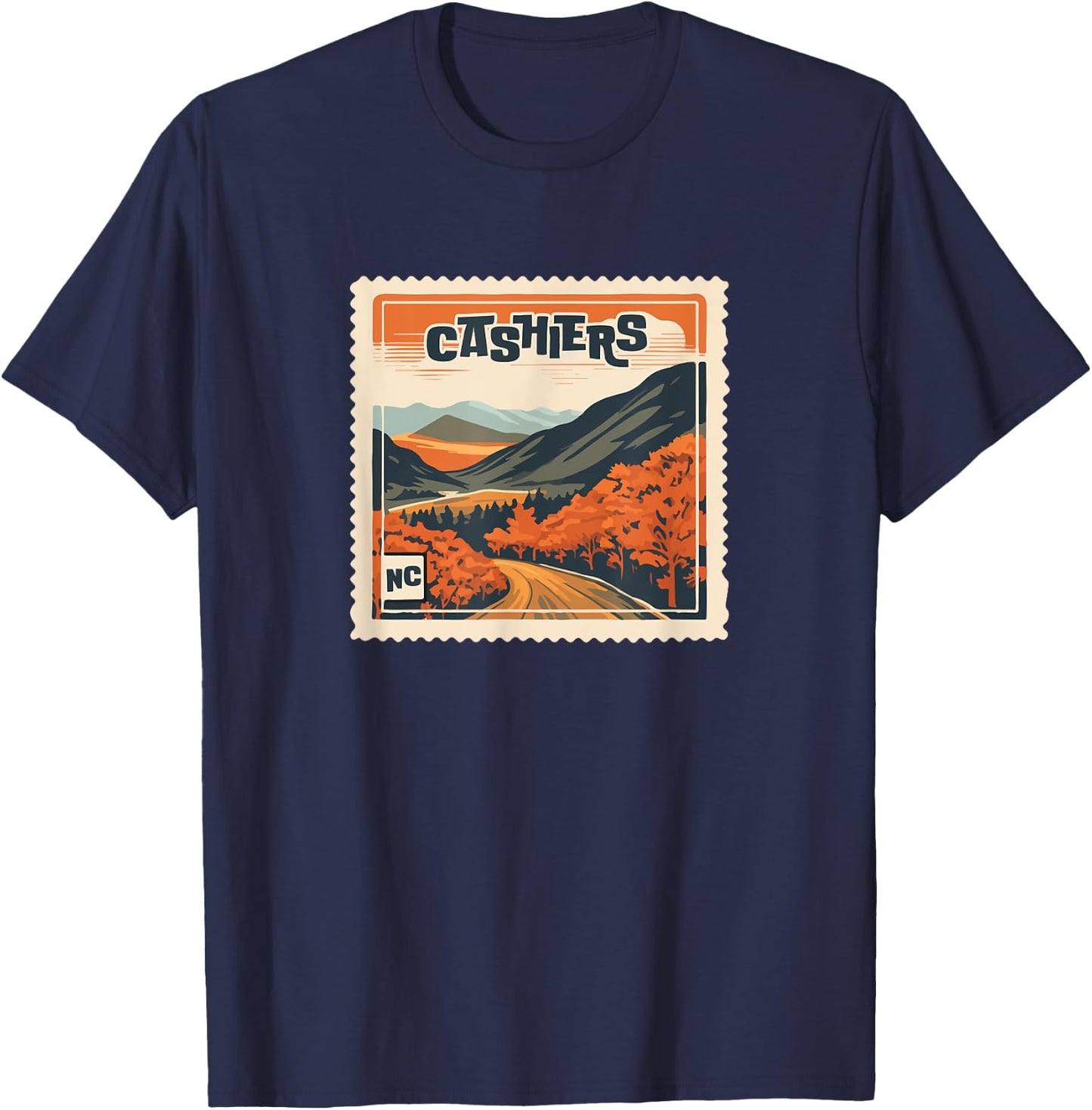 Cashiers NC Mountain Cashiers NC Travel Hiking Vacation T-Shirt - T-Shirt | Navy