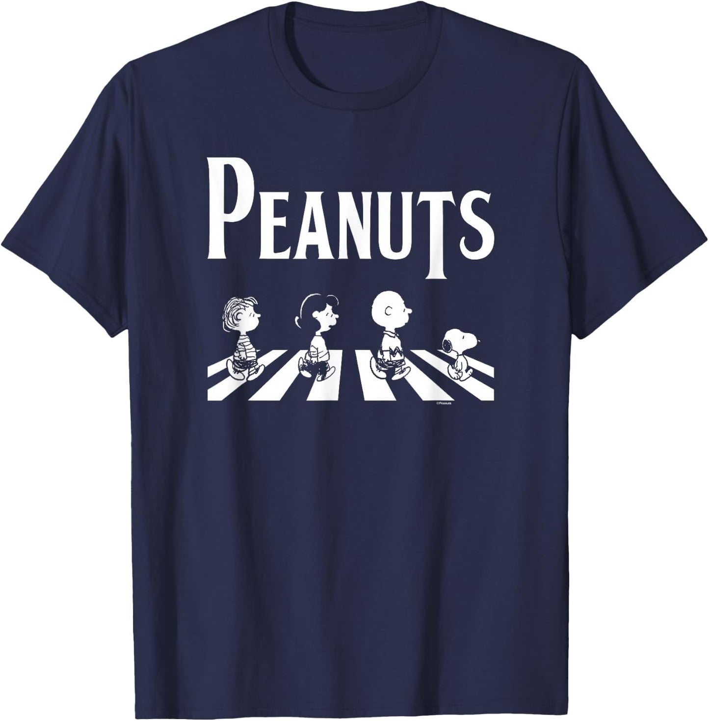 Peanuts - Crossing Road , black T-Shirt - T-Shirt | Navy