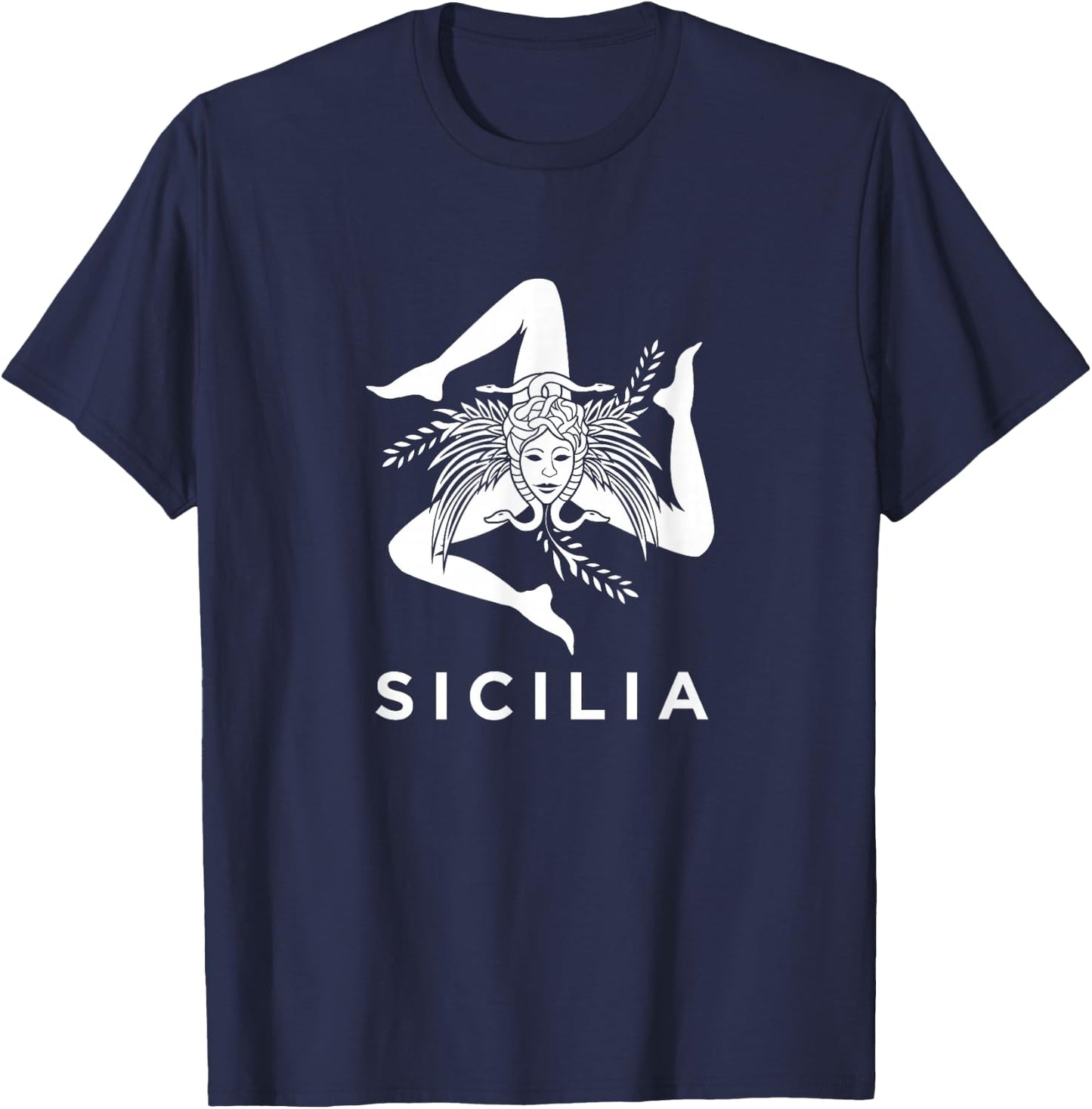 Sicilian Pride - Sicilia - Sicilian Flag Trinacria T-Shirt - T-Shirt | Navy