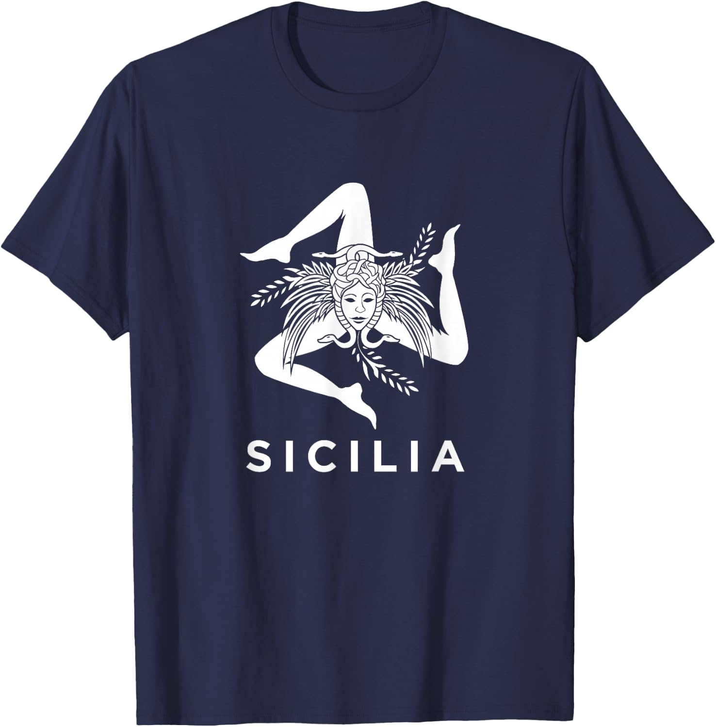 Sicilian Pride - Sicilia - Sicilian Flag Trinacria T-Shirt - T-Shirt | Navy