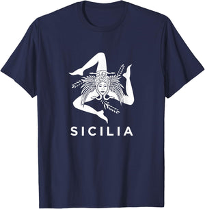 Sicilian Pride - Sicilia - Sicilian Flag Trinacria T-Shirt - T-Shirt | Navy