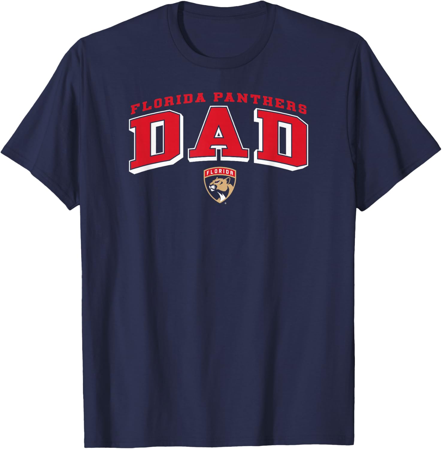 Florida Panthers Dad Arch Navy NHL Officially Licensed T-Shirt - T-Shirt | Navy