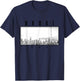 Dubai Vintage Skyline Black and White UAE Vintage Dubai T-Shirt - T-Shirt | Navy