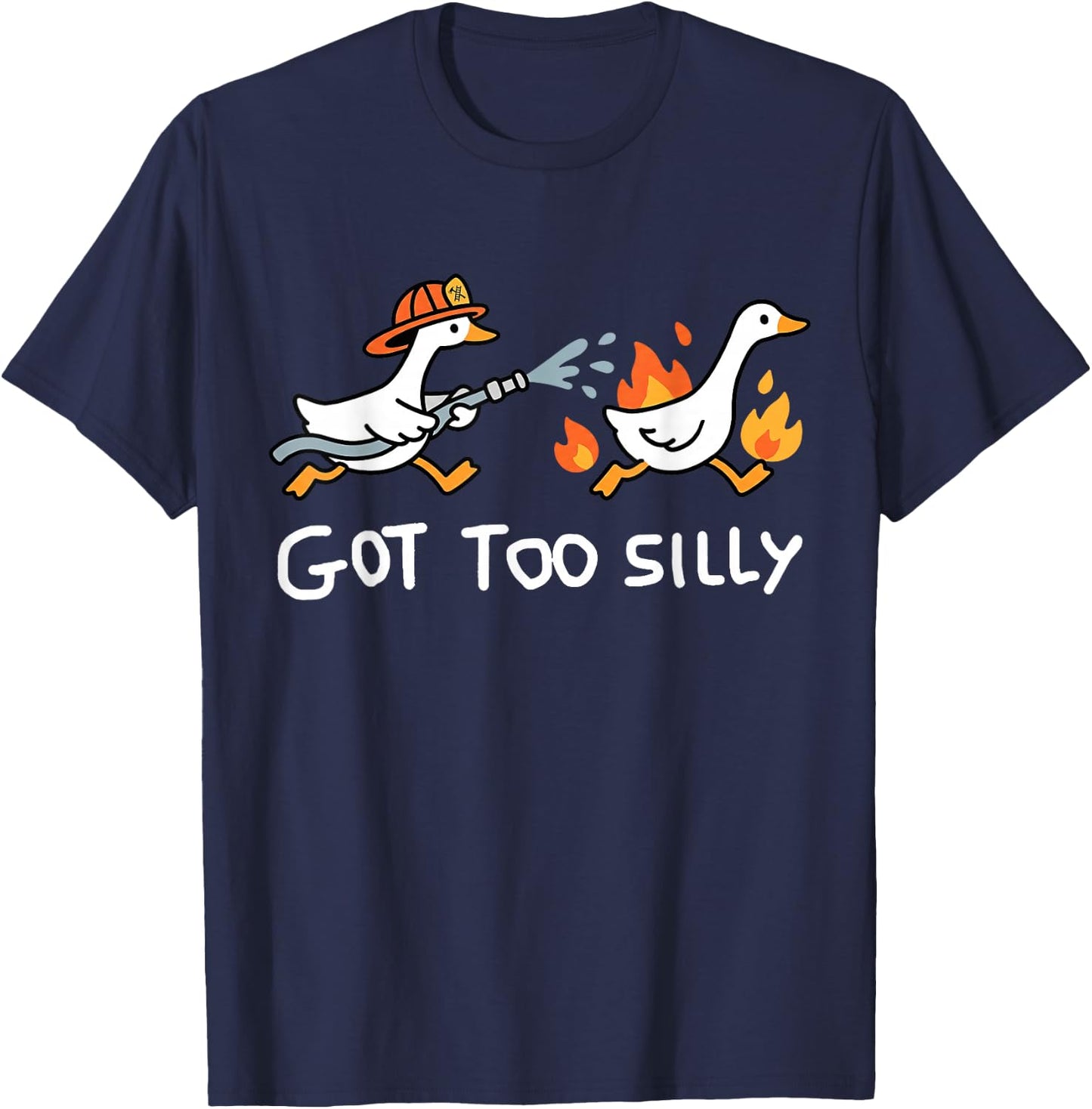 Got Too Silly Funny Goose Pun Humor Shirt for Animal Lovers T-Shirt - T-Shirt | Navy