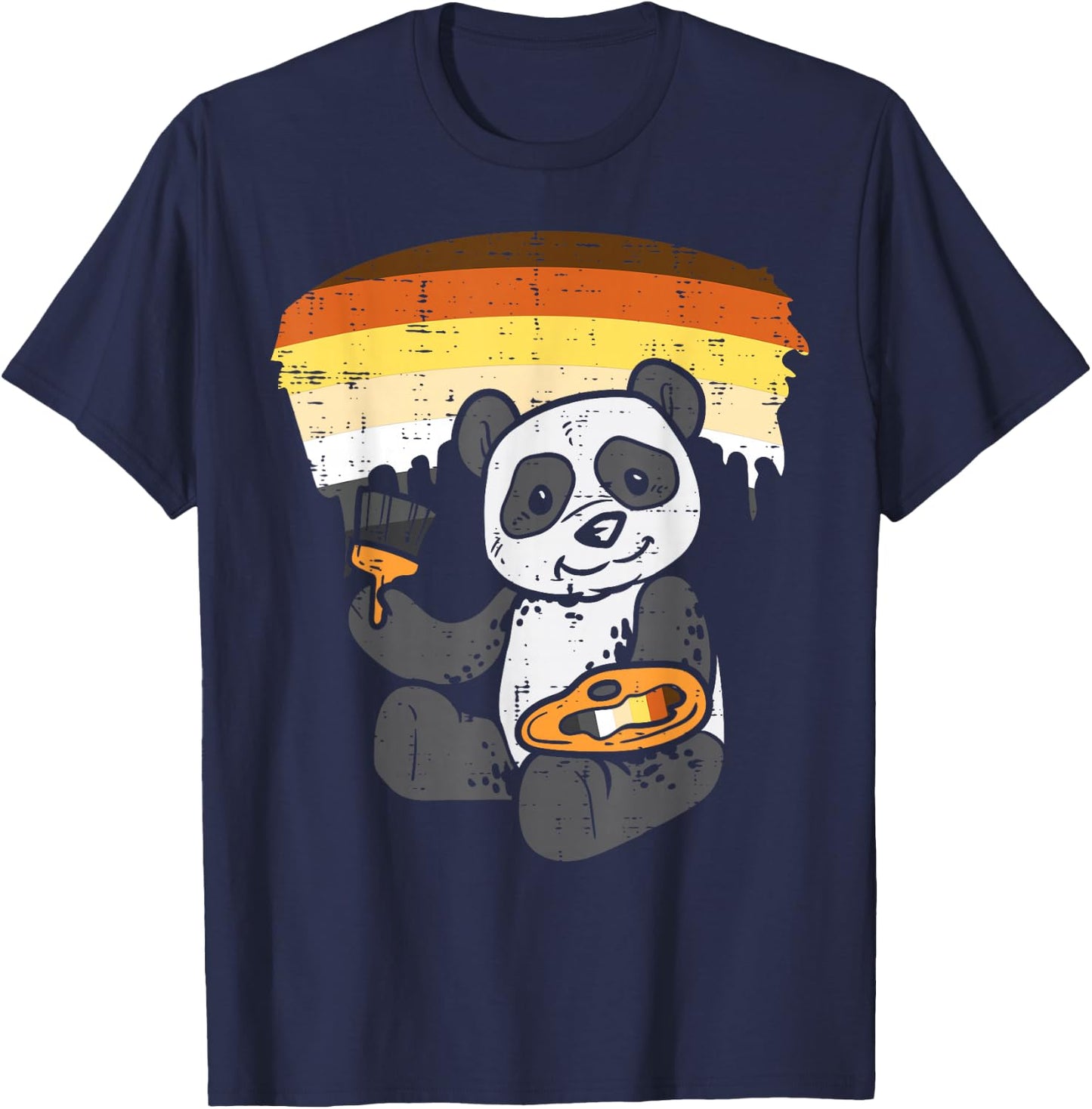 Panda Painting Animal LGBTQ Gay Bear Flag Gay Pride Men T-Shirt - T-Shirt | Navy