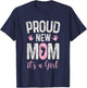 Mother to be Soon to be MoMy Proud New MoM It's A Girl Gifts T-Shirt - T-Shirt | Navy