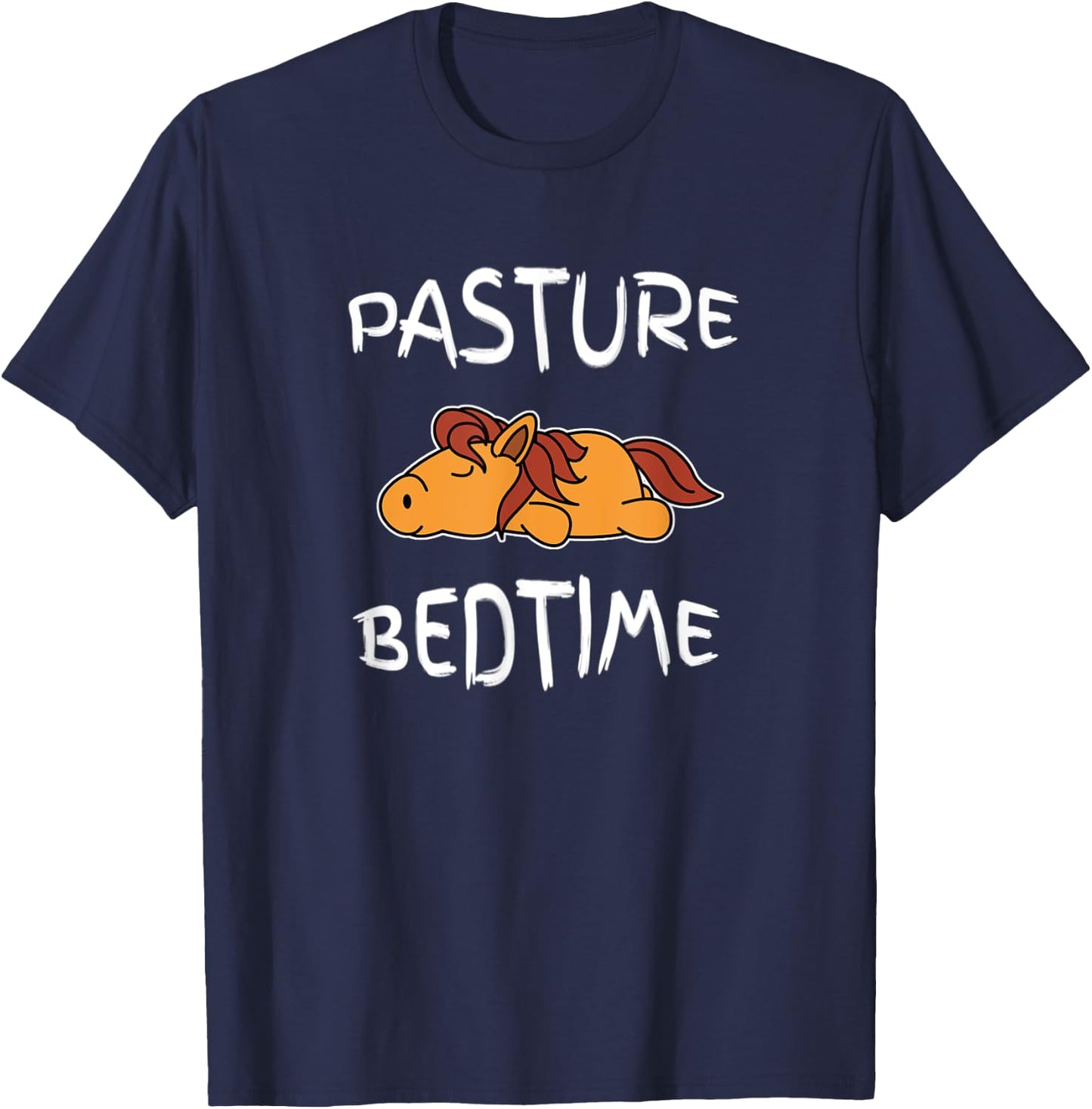 Horse Equestrian Pasture Bedtime Farmer Pajama for Bedtime T-Shirt - T-Shirt | Navy