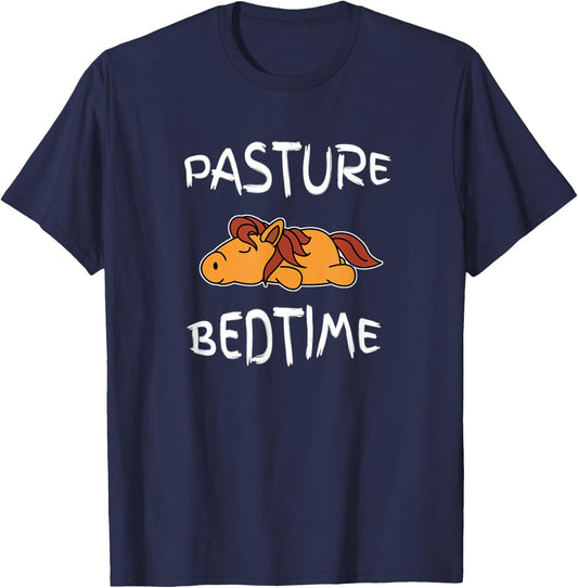 Horse Equestrian Pasture Bedtime Farmer Pajama for Bedtime T-Shirt - T-Shirt | Navy