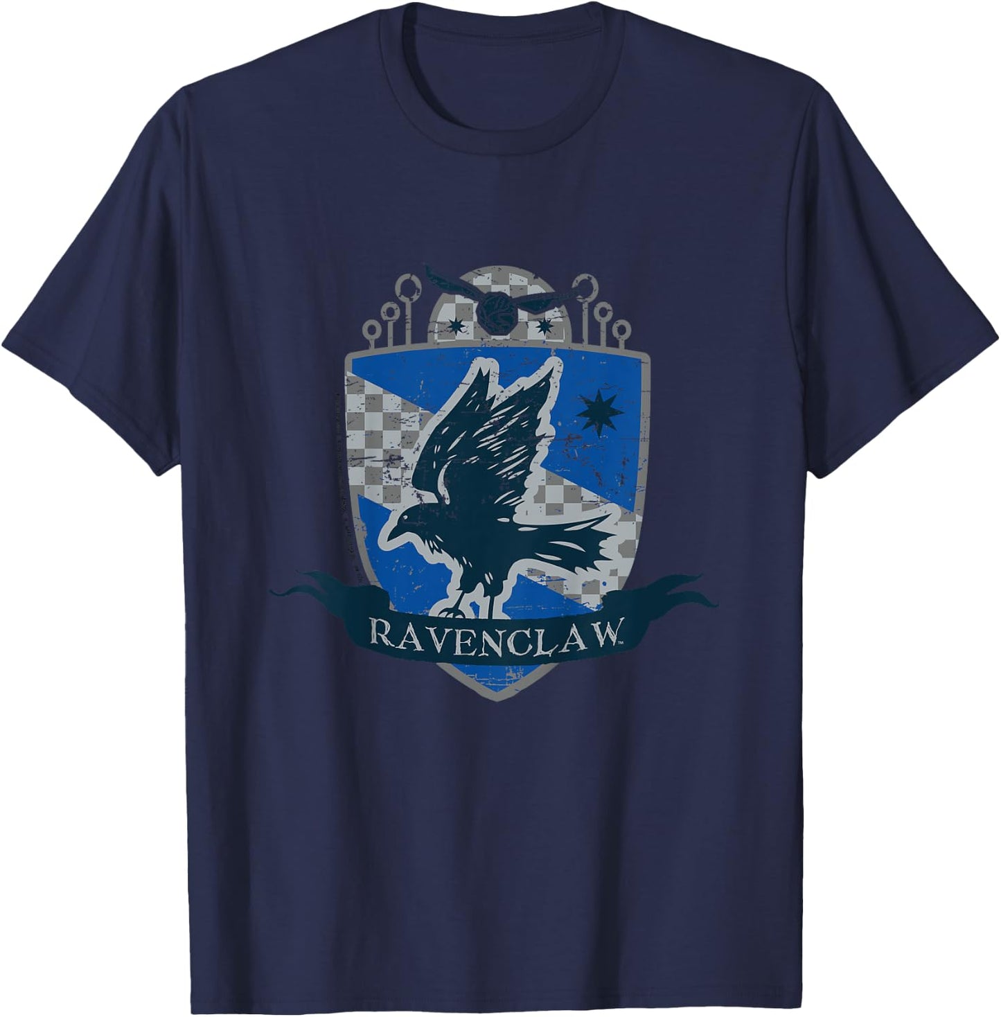 Kids Harry Potter Ravenclaw Quidditch Distressed Shield Kids , grey, 2 T-Shirt - T-Shirt | Navy