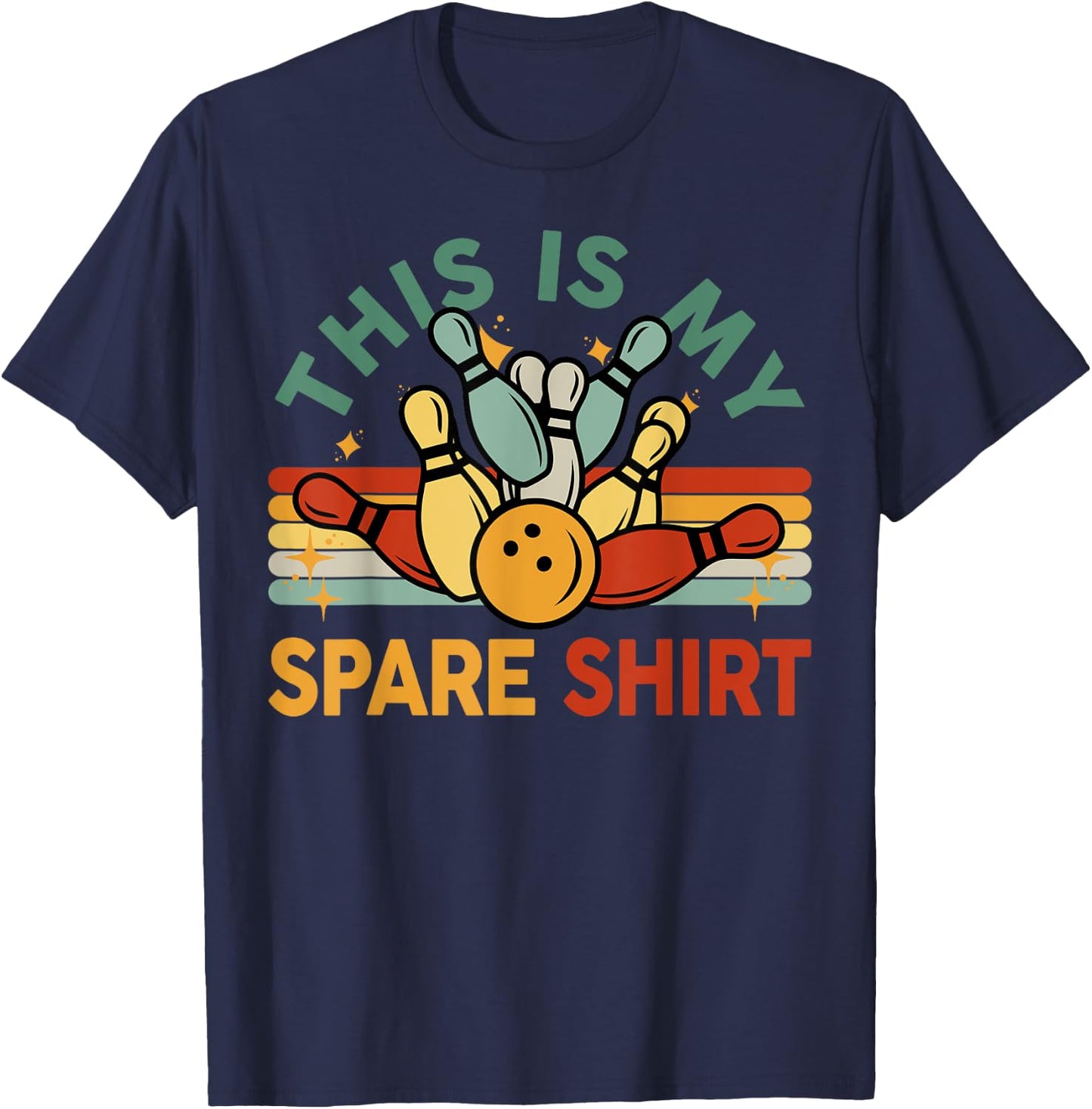 Bowling-Shirt Men Women Funny Bowling This Is My Spare T-Shirt - T-Shirt | Navy