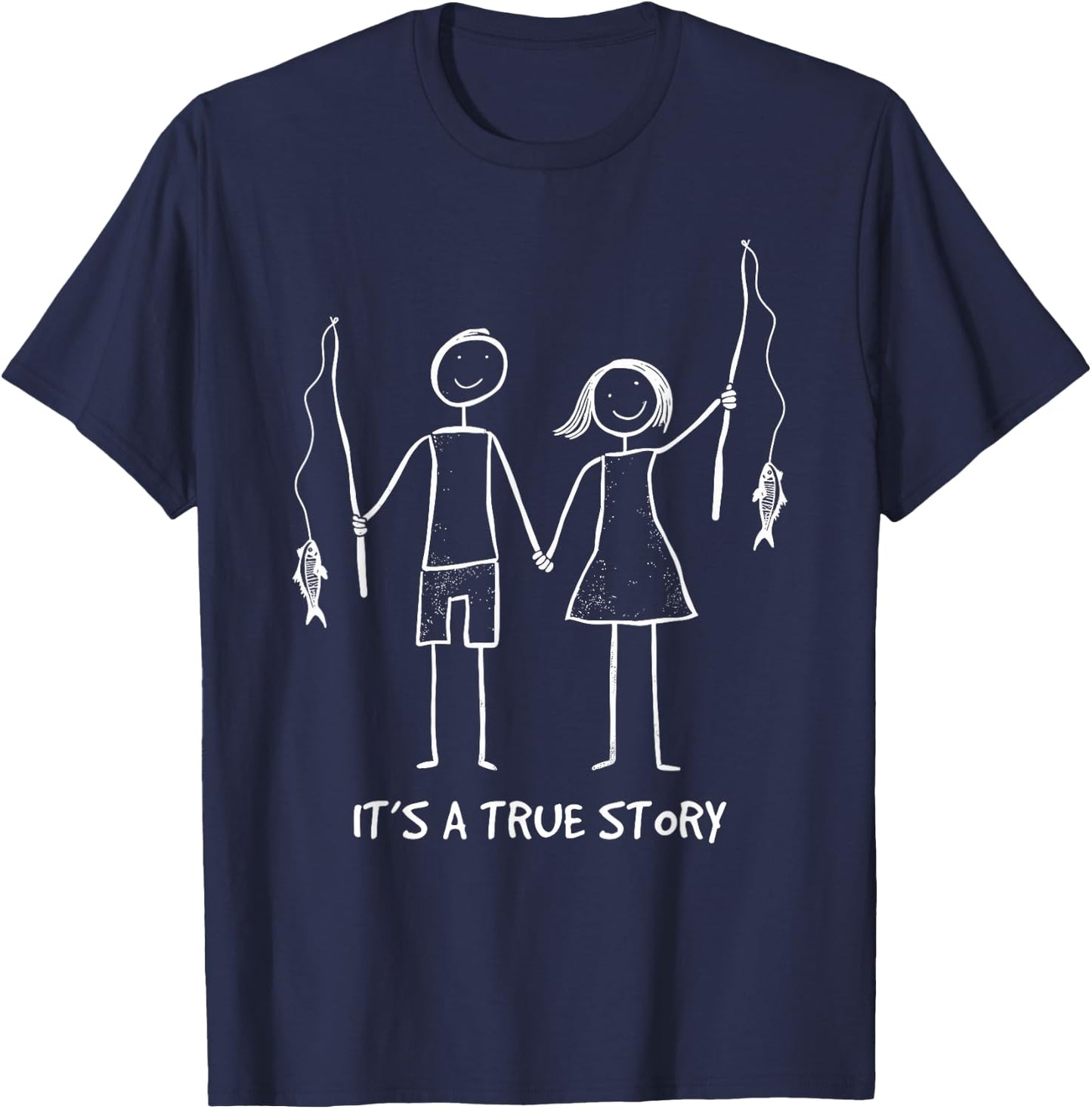 It's a True Story Of Fishing Couple Matching Boy & Girl T-Shirt - T-Shirt | Navy