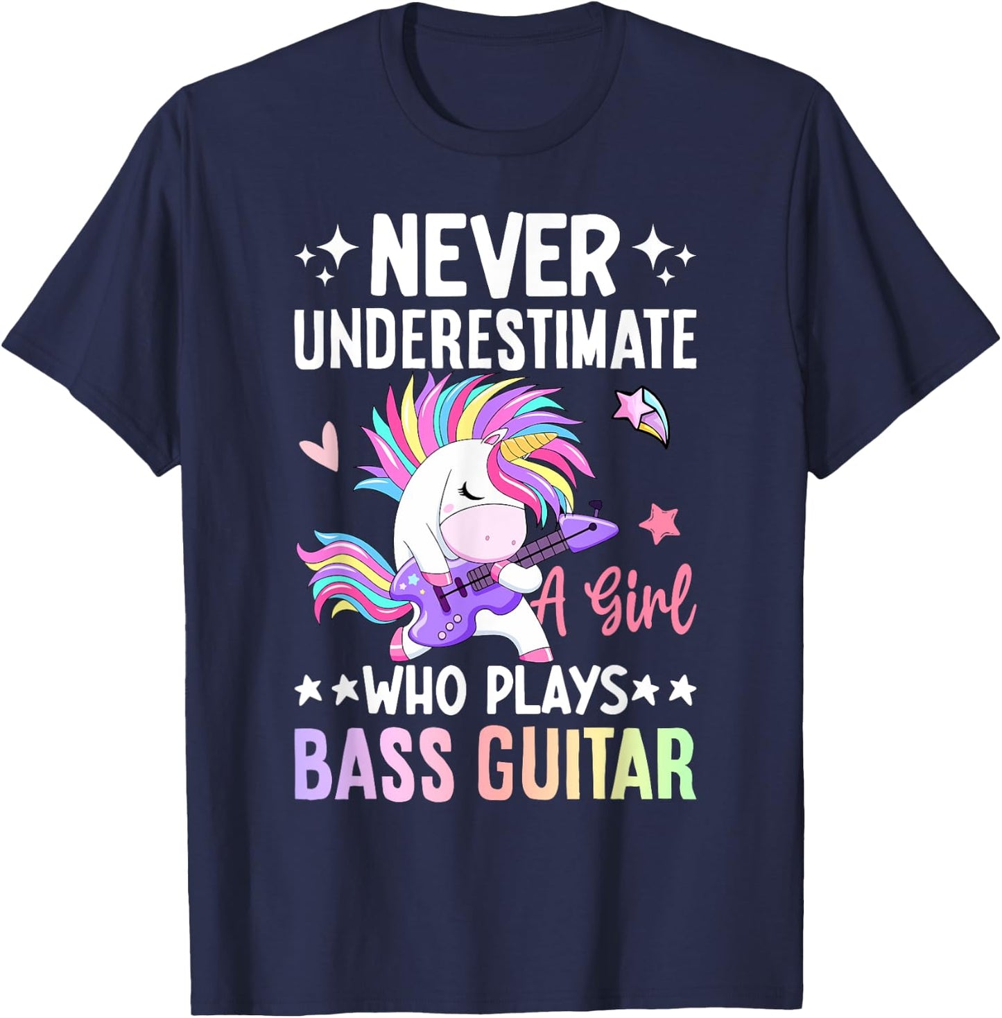 A Girl Who Plays Bass Guitar Bass Player Bassist T-Shirt - T-Shirt | Navy