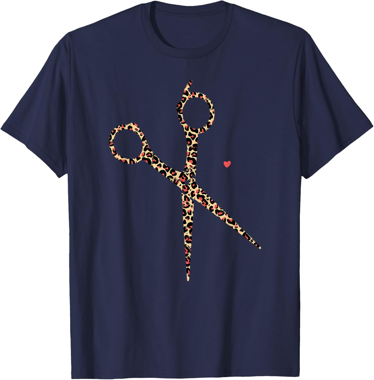 Hair Stylist Hairdresser Cheetah Leopard Scissors Men Women T-Shirt - T-Shirt | Navy