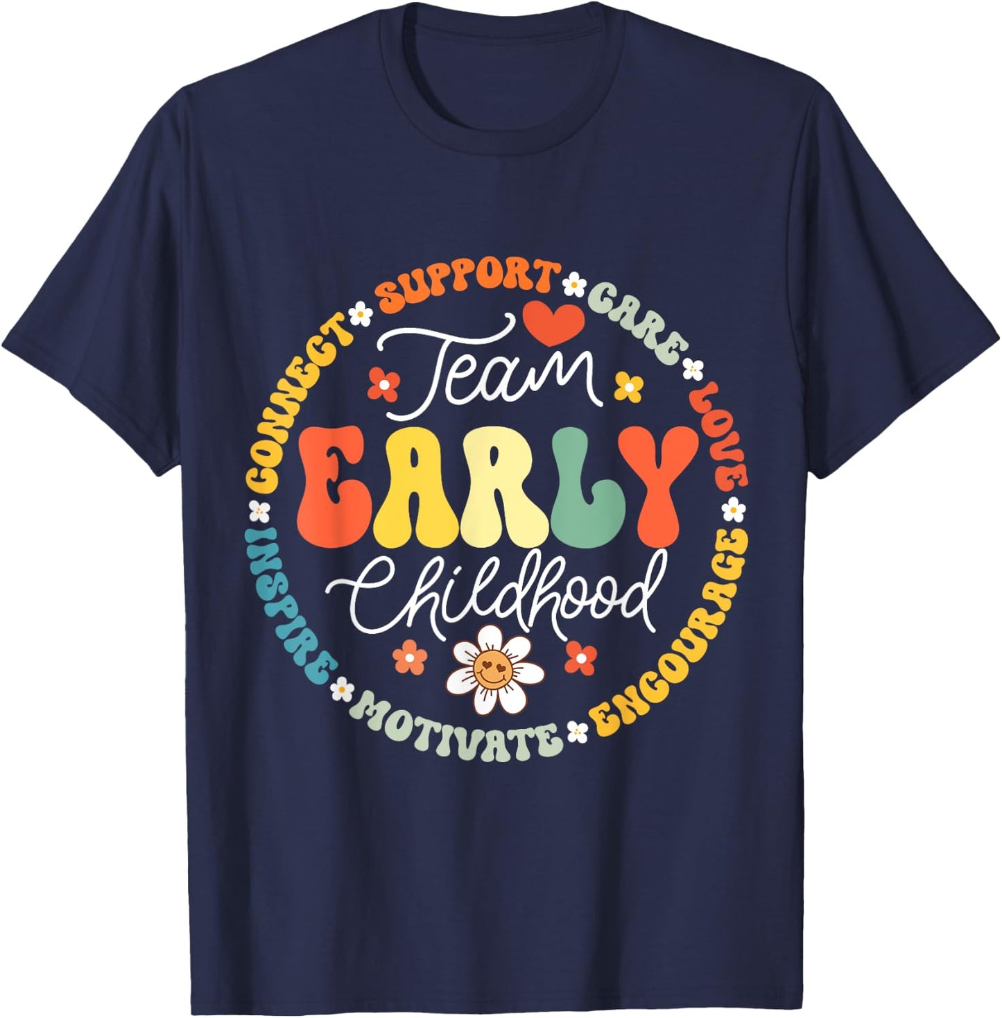 Early Childhood Team ECE Teacher Back to School Education T-Shirt - T-Shirt | Navy